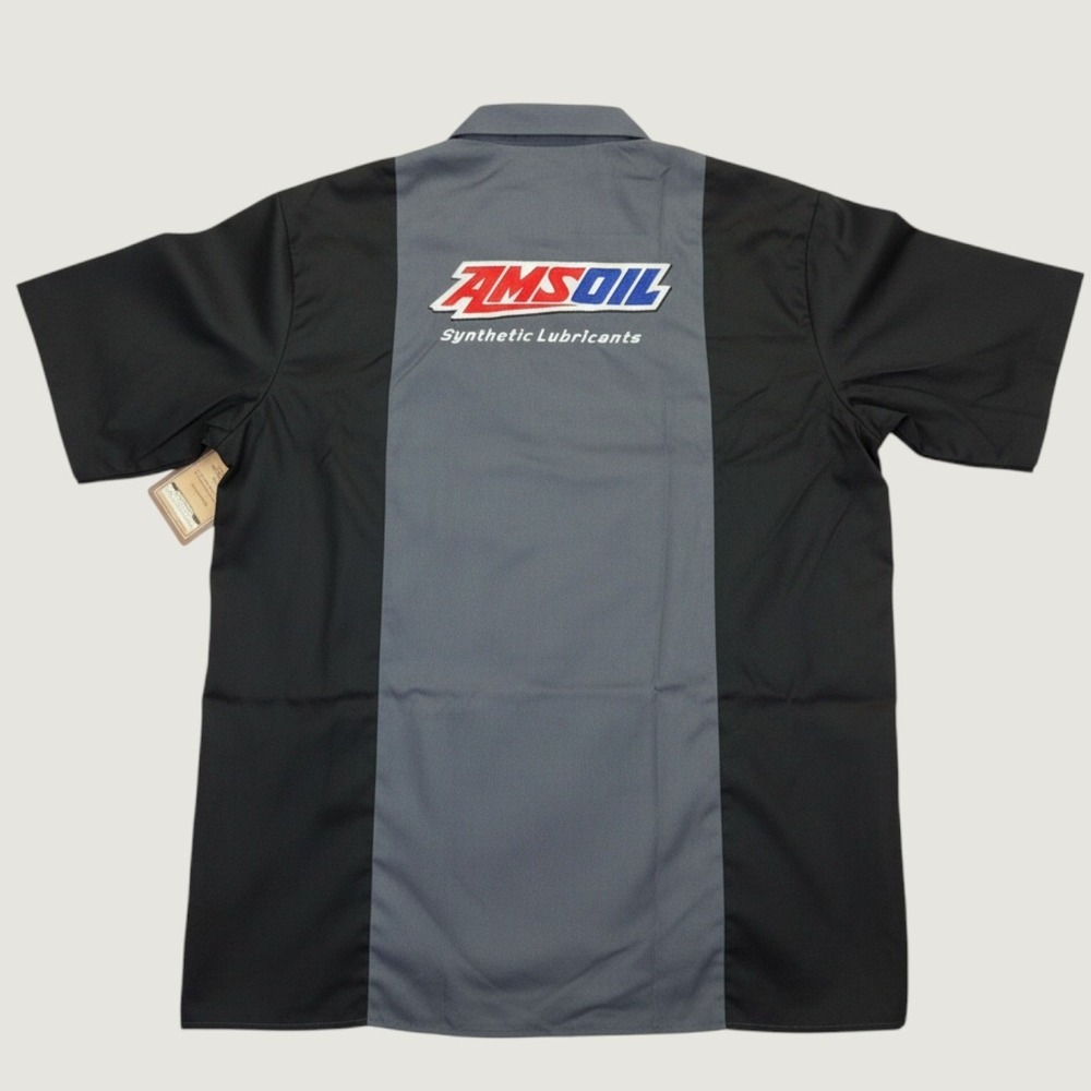 Dickies Mens 3XL Amsoil Work Shirt Black Grey Two Tone Short Sleeve WS513BKCH